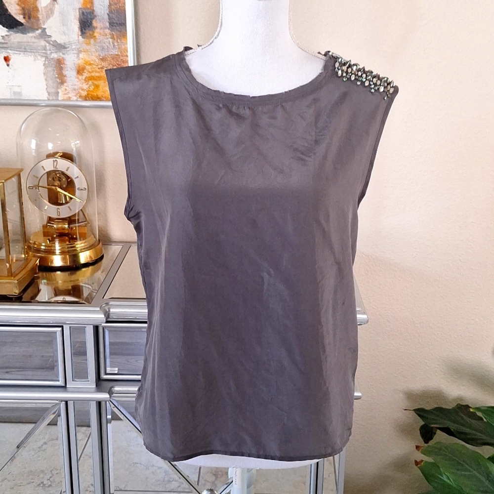 SOLD SOLD NWT AllSaints Silk Top with Swarovski Crystals Size Small All Saints